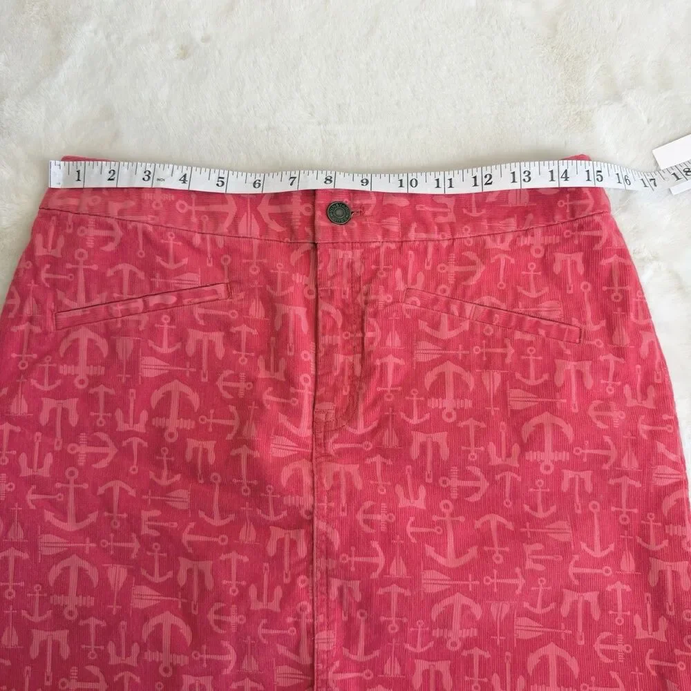 Vineyard Vines Harvest Skirt Red Pink Nautical Corduroy NWT Women’s 4